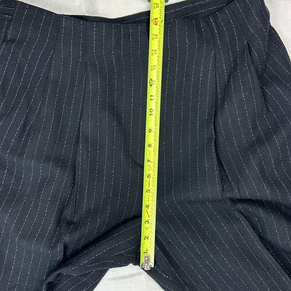 Vintage 90s Trousers Pants Womens 16 Pinstripe Dress Career Slacks Pockets Taper - Picture 8 of 10